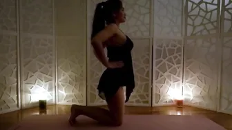 Hatha Yoga Flow for Relaxation in a mini Black Dress - Sensual Yoga #8