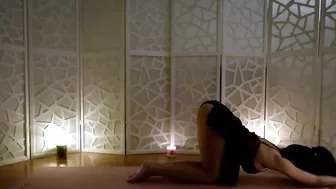 Hatha Yoga Flow for Relaxation in a mini Black Dress - Sensual Yoga №2 #3