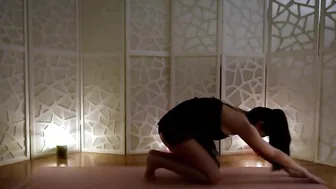 Hatha Yoga Flow for Relaxation in a mini Black Dress - Sensual Yoga №2 #6