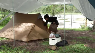 Solo Camping In The Rain With My Dog - Relaxing In Tent With Nature Sound #2