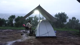 SOLO CAMPING IN THE HEAVY RAIN - RELAXING IN TENT WITH SOUND OF NATURE #8