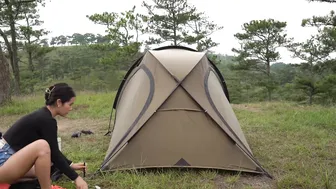 SOLO CAMPING in THE RAIN with my dog - RELAXING IN TENT with THE SOUND OF RAIN #2