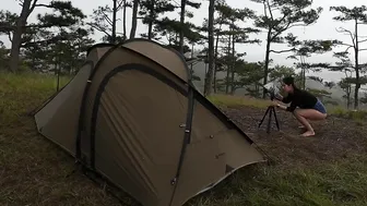 SOLO CAMPING in THE RAIN with my dog - RELAXING IN TENT with THE SOUND OF RAIN #4