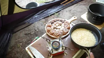 YOUNG GIRL SOLO CAMPING in the HEAVY RAIN - RELAXING in COZY TENT with SOUND OF RAIN #6