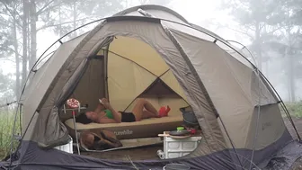 YOUNG GIRL SOLO CAMPING in the HEAVY RAIN - RELAXING in COZY TENT with SOUND OF RAIN #7