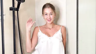 [4K] Transparent Clothes Dry vs Wet Try on Haul with Hillary #10