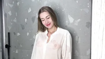 [4K] Transparent Clothes Haul Dry vs Wet See-through Try on (2024) #10