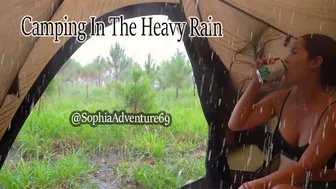 SOLO GIRL CAMPING IN THE HEAVY RAIN | RELAXING IN TENT with SOUND OF RAIN #1