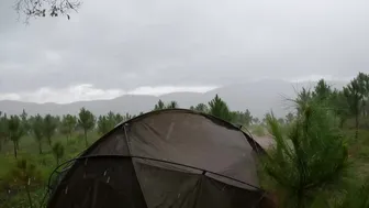 SOLO GIRL CAMPING IN THE HEAVY RAIN | RELAXING IN TENT with SOUND OF RAIN #4