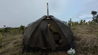 SOLO CAMPING IN THE RAIN - RELAXING IN TENT WITH THE SOUND OF RAIN AND BEAUTIFUL WATERFALL DAY 2 #3