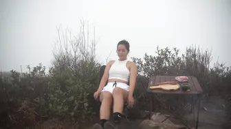 ALONE GIRL SOLO CAMPING on the mountain top - RELAXING SATISFYING - SOPHIA ADVENTURES #9