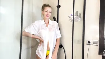 [4K] Transparent Clothes Dry vs Wet Try on Haul with Hillary №2 #10