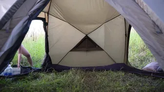 SOLO CAMPING IN THE RAIN - RELAXING IN TENT WITH THE SOUND OF RAIN AND BEAUTIFUL WATERFALL #3