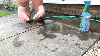 ASMR Outdoor Chores Scrubbing The Windows Hose Pipe Washing The Patio #3