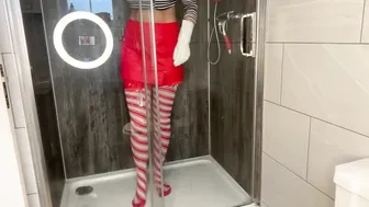 Christmas Clean With Me ASMR Cleaning - Shower Cleaning Wet Stockings! Housewife Daily Chores #7