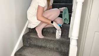 ASMR Cleaning - Dusting Cleaning The Baseboards and Stairway Housewife Chores #3