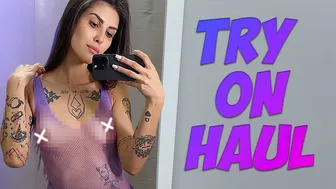 [4K] See-through Try On Haul Transparent clothes in Fitting room #1