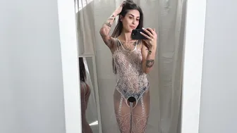 [4K] See-through Try On Haul Transparent clothes in Fitting room #3