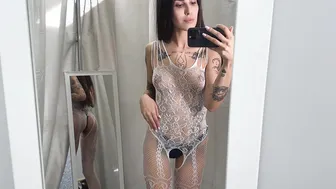 [4K] See-through Try On Haul Transparent clothes in Fitting room #6