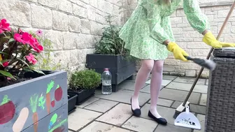 ASMR Sweeping - Outdoor CHORES - Housewife Outdoors #3