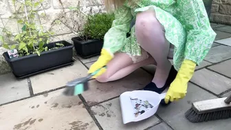 ASMR Sweeping - Outdoor CHORES - Housewife Outdoors #5