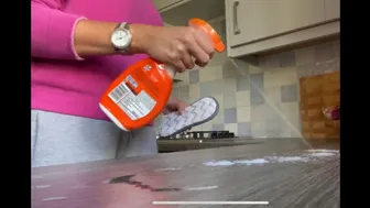 ASMR No Talking - Cleaning My Kitchen Spraying Wiping and Soapy Cleaning