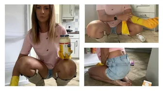 ASMR Cleaning No talking - Cleaning Out The Fridge - Spraying Wiping Housewife Chores #1