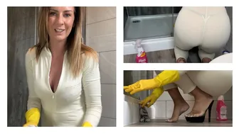 ASMr Cleaning The Bathroom - Scrubbing, Spraying and Wiping Relaxing Housewife Chores