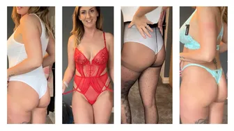 Lingerie, Pantyhose, Stockings and Bodysuit Haul and Try On - Lounge Underwear Sale!