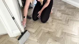 ASMR Cleaning No Talking - Sweeping and Baseboard Clean - Spraying and Wiping - Housewife Cleaning #8