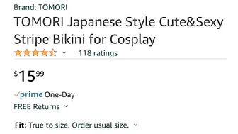 Micro Monday Ep.2: The Japanese Style Cute&S3xy Stripe Bikini for Cosplay Amazon Try on #3