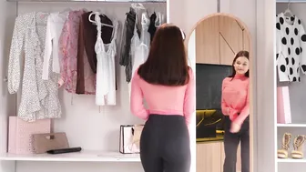 [4K]Fully Transparent Haul 2024 | See through clothes with Olya | Rose transparent sweater #5