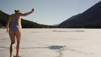 YOUNG GIRL SOLO CAMPING ALONE in the MOUNTAINS ASMR SWIMMING #5