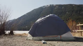 YOUNG GIRL SOLO CAMPING ALONE in the MOUNTAINS ASMR SWIMMING #7