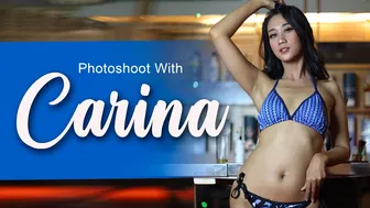 Photoshoot with CARINA | Model cantik berbikini biru tambah Manis nan Ayu