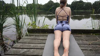 yoga at the rainy lake♥️♥️ #10