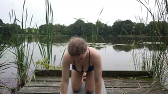 yoga at the rainy lake♥️♥️ #4