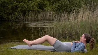 stretching outside (at the lake) #4