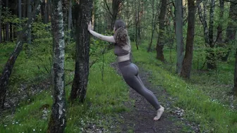 stretching exercises with the help of trees #7