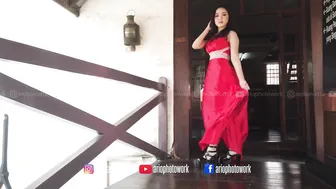 Photoshoot with DEVINA | Modelcantik bergaun merah di musium bahari #8