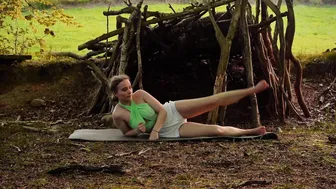 yoga in front of my self-built forest hut ♥️♥️ #10