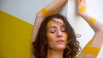 Body Painted with Yellow Ink (Artistic Nudity/Documentary)