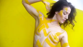 Body Painted with Yellow Ink (Artistic Nudity/Documentary) #7