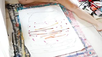 Abstract Live Painting Timelapse - Creating "Magic" Sunrise Artwork from Bali with Acrylic Paint #2