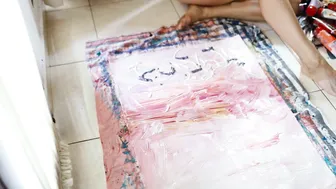 Abstract Live Painting Timelapse - Creating "Magic" Sunrise Artwork from Bali with Acrylic Paint #4