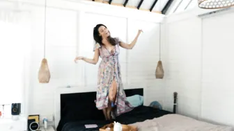 "Warmth to Winter" Dance Party Music Video in my White Bedroom Cottage, Bali #4