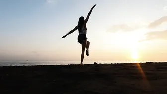 Beach Yoga Flow at Sunrise in Amed, Bali #5