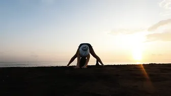 Beach Yoga Flow at Sunrise in Amed, Bali #8