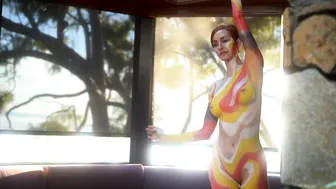 Amber Vintage Body Painting (Artistic Nudity/Documentary) #5