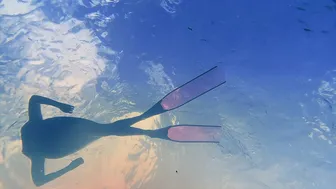 Freediving Fins Penetrator Ghost Pink, Snorkeling in Jemuluk Bay, Amed